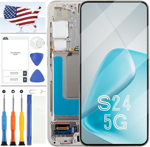 AMOLED for Samsung Galaxy S24 5G Screen Replacement,LCD Screen for Samsung S24 SM-S921u S921a S921w LCD Display Touch Screen Digitizer Assembly Repair Kit with Frame[US Version] (Black) in Saudi Arabia