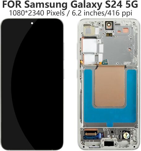 AMOLED for Samsung Galaxy S24 5G Screen Replacement,LCD Screen for Samsung S24 SM-S921u S921a S921w LCD Display Touch Screen Digitizer Assembly Repair Kit with Frame[US Version] (Black) in Saudi Arabia