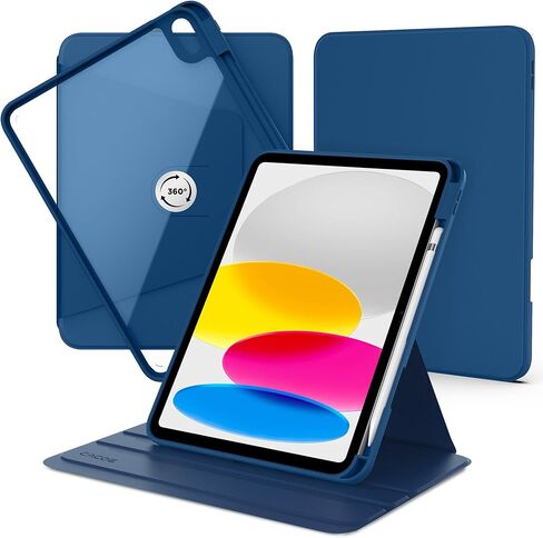 CACOE 360 Rotating Case for iPad (A16) 11th/10th Generation with Pencil Holder 2025/2022 11/10.9 inch, Shockproof Cover for iPad 11/10 Gen with Stand Function, Sky Blue in Saudi Arabia