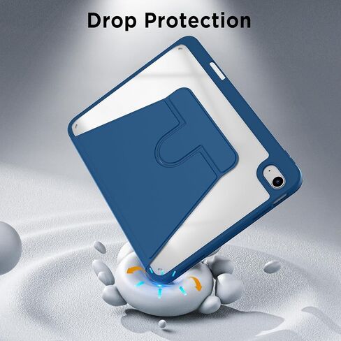 CACOE 360 Rotating Case for iPad (A16) 11th/10th Generation with Pencil Holder 2025/2022 11/10.9 inch, Shockproof Cover for iPad 11/10 Gen with Stand Function, Sky Blue in Saudi Arabia