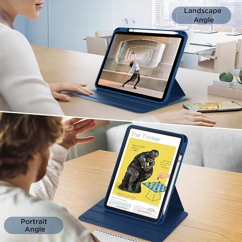 CACOE 360 Rotating Case for iPad (A16) 11th/10th Generation with Pencil Holder 2025/2022 11/10.9 inch, Shockproof Cover for iPad 11/10 Gen with Stand Function, Sky Blue in Saudi Arabia