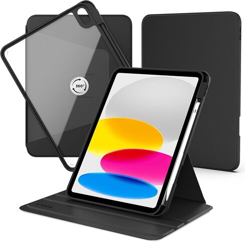 CACOE 360 Rotating Case for iPad (A16) 11th/10th Generation with Pencil Holder 2025/2022 11/10.9 inch, Shockproof Cover for iPad 11/10 Gen with Stand Function, Sky Blue in Kuwait