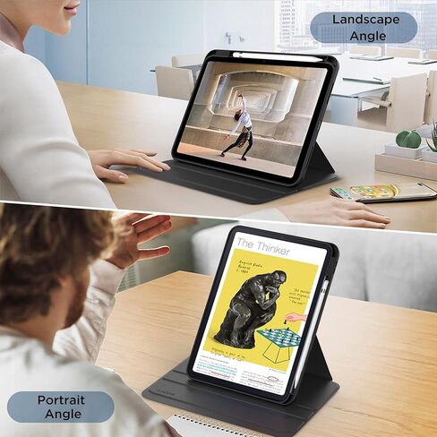 CACOE 360 Rotating Case for iPad (A16) 11th/10th Generation with Pencil Holder 2025/2022 11/10.9 inch, Shockproof Cover for iPad 11/10 Gen with Stand Function, Sky Blue in Kuwait