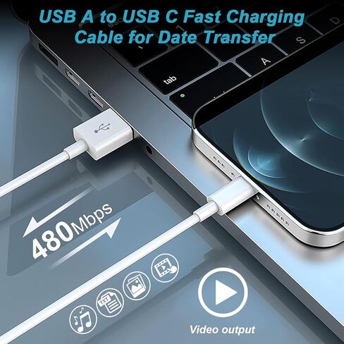 كابل Carplay للسيارة iPhone 15/16/16 Pro Max/Plus كابل شاحن السيارة، كابل USB A إلى USB C بطول 6 أقدام لسلك Carplay USB C، كابل iPad USB C iPad Pro iPad Air 5th، iPhone 15 16 سلك كابل شاحن السيارة in Saudi Arabia