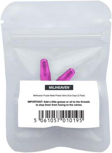 قبعات غبار صمام إطارات بريستا معدنية سوداء (عبوتان) للدراجات والدراجات النارية | ليس للسيارات | سبائك مؤكسدة | برغي in Kuwait