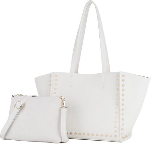 حمل حقيبة المحافظ الجلدية النباتية وحقائب اليد للنساء مقبض علوي حقيبة محفظة السيدات حقائب الكتف مجموعة 2 قطعة in Kuwait