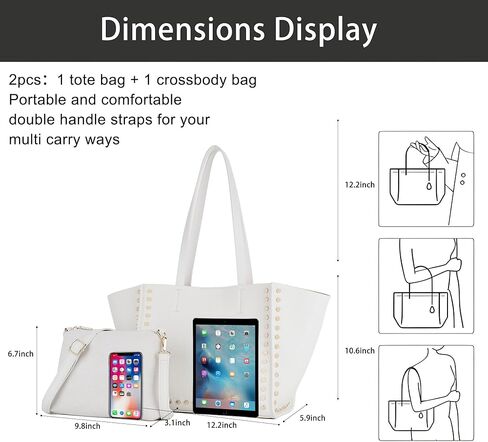 حمل حقيبة المحافظ الجلدية النباتية وحقائب اليد للنساء مقبض علوي حقيبة محفظة السيدات حقائب الكتف مجموعة 2 قطعة in Kuwait