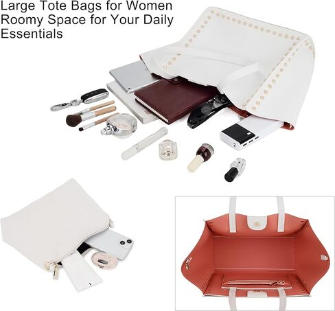 حمل حقيبة المحافظ الجلدية النباتية وحقائب اليد للنساء مقبض علوي حقيبة محفظة السيدات حقائب الكتف مجموعة 2 قطعة in Kuwait