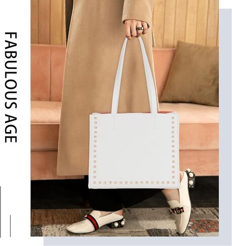 حمل حقيبة المحافظ الجلدية النباتية وحقائب اليد للنساء مقبض علوي حقيبة محفظة السيدات حقائب الكتف مجموعة 2 قطعة in Kuwait