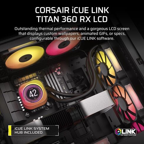 CORSAIR iCUE Link Titan 360 RX RGB Liquid CPU Cooler – 360mm AIO – Low-Noise – FlowDrive Cooling Engine – Intel LGA 1851/1700, AMD AM5/AM4 – 3X RX120 RGB Fans – iCUE Link System Hub Included – White in Saudi Arabia