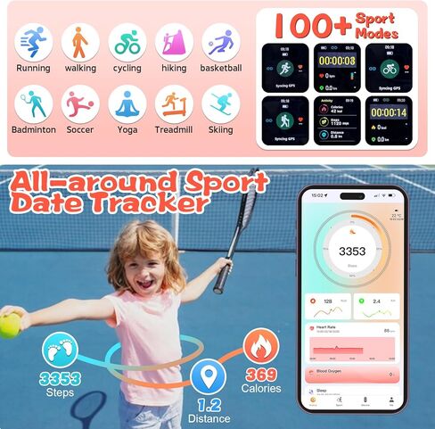 Smart Watch for Kids Fitness Activity Tracker للفتيات الفتيات ، مقاوم للماء ، ألعاب ألغاز ، موسيقى إنذار ، وضع رياضة ، معدل ضربات القلب ، نوم ، عداد الخطى ، هدية عيد ميلاد الأطفال الذكية للشباب ، الأزرق in Kuwait