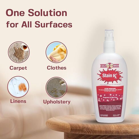 Stain Remover, Effectively Eliminates Stains from Wine, Berries & Blood on Fabrics, Carpets, Upholstery & Jewelry, Dye-Free, Bleach-Free, Made in USA, 2 fl. oz. (6 Pack) with a Flip-Top Cap in Kuwait
