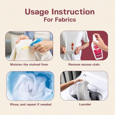 Stain Remover, Effectively Eliminates Stains from Wine, Berries & Blood on Fabrics, Carpets, Upholstery & Jewelry, Dye-Free, Bleach-Free, Made in USA, 2 fl. oz. (6 Pack) with a Flip-Top Cap in Kuwait