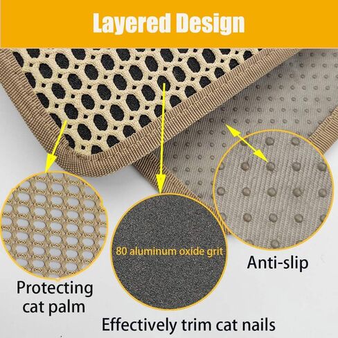 Cat Nail File Scratcher Wrapped Around a Cat Scratching Post, 16.73×13.38 Inches Sisal Cat Scratch Pad with 80 Aluminum Oxide Grit, Nail File for Cats Can Help to Trim Your Cat's Nails in Saudi Arabia