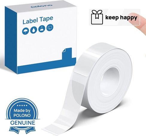 POLONO Genuine P31S Label Maker Tape, Adapted Label Print Paper, 14x50mm(0.55"x1.97"), Standard Laminated Self-Adhesive Label Tape, Thermal Label Maker Tape Refill for Home Office, 180 Labels, White in Saudi Arabia