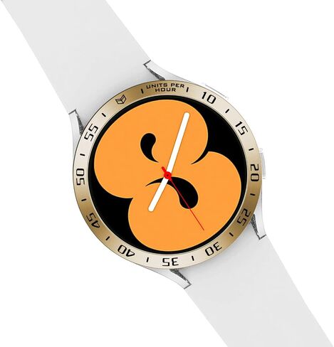 Bezel Ring Styling Compatible with Samsung Galaxy Watch 4 40mm 44mm Cover Bezel Ring, Stainless Steel Metal Tachymeter Anti Scratch Protection Adhesive Screen Protector (Watch 4 40mm, Gold) in Saudi Arabia