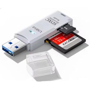 USB 3.0 Card Reader, 2-in-1 Micro SD TF Memory Card Adapter, Flash Drive for PC Laptops
