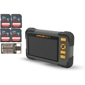 SD Card Reader or Viewer with 4.3 Inch LCD Screen Bundle with 32GB Ultra SDHC UHS-I Memory Card (4-Pack) and All-in-One High-Speed Card Reader (6 Items)