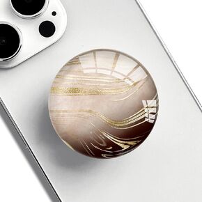 Clear Phone Grip with Expanding Kickstand,Cell Phone Collapsible Stand Rose Gold Line Marble Design for Smartphones
