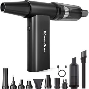 Compressed Air Duster, PowerUrus 200000RPM Electric Air Duster, 4-Gear 2-in-1 Air Duster & Vacuum Cleaner, 8000mAh Cordless Air Blower Turbo Fan for Electric Device Cleaning,Replace Compressed Air Can