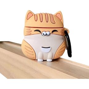 AirPods 4 Case - Cute Smiling Cat, Yellow Kitty Cover - Soft TPU Silicone, Shockproof Protector