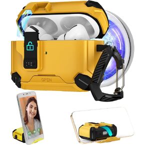 AirPods Pro 2/1 Case Cover, Full Protection Pop-Up Lid Open & Magnetic Lock, Compatible with Magsafe, Charging Port Dust-Proof & Phone-Stand Design AirPods Pro 2/1 Case