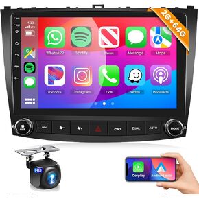 2G 64G Android Car Stereo for Lexus IS250 IS300 IS350 2006-2010 Radio with Wireless Carplay Android Auto 10.1 inch 1080P Touch Screen Car Radio with Bluetooth GPS HiFi 28UIs WiFi SWC Backup Camera