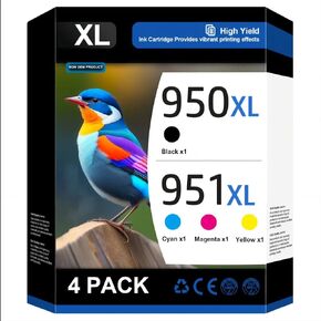 952XL Ink Cartridges Combo Pack Latest Upgrade Replacement for HP 952 952 XL Ink Cartridges for HP Officejet Pro 8710 7720 7740 8715 8720 8730 8740 8210, Black, Cyan, Yellow, Magenta, 4 Pack