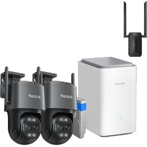 REOLINK WiFi Camera System with WiFi Extender Bundle, 8MP 4K Dual-Lens WiFi PTZ Camera, Home Hub Pro with 2TB HDD Included, Dual-Band WiFi Extender for WiFi Signal Booster