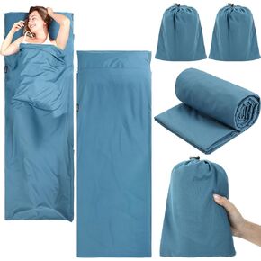 2 Pcs Sleeping Bag Liner Adult Sleep Sack Travel Sheet Lightweight Camping Sleeping Bag Liner for Backpacking Hotel Hostels