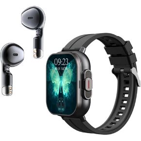 Yunir Smart Watch with Earbuds, 2 in 1 Water Proof Fitness Tracker Smartwatch with 2.01 Inch Screen, BT Earphone, Silicone Band, Multi Modes, for Android for OSX