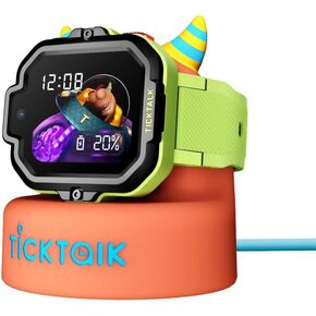 TickTalk 5 Cellular Kids Smart Watch (at&T's Network) with GPS Tracker & Video Calling and Power Base Bundle - Smart Watch for Kids with Parent Apps - Smart Watch for Kids 3+