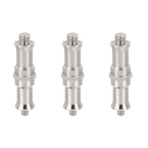 PATIKIL Camera Spigot Screws Converter 3/8" to 1/4" Male to Male, 3 Pack Tripod Screw Adapters Spigot Stud for Light Stand Hot Shoe Cold Shoe Adapter Ball Head Flash, Silver