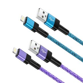 USB A to Lightening Cord Fast Charging,2Pack 10FT Phone Charger Extra Long Cable Fast Charging Power Wire Cable Compatible for iPhone 14 Plus Pro Max 13 12 11 Pro Max Mini XR X 9 8 7Plus ipad pod