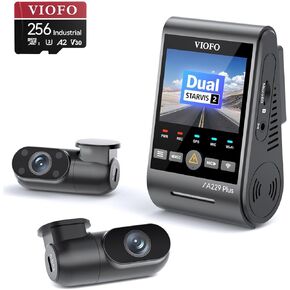 【Bundle: VIOFO A229 Plus 3CH + 256GB SDCard】 VIOFO A229 Plus 3 Channel Dash Cam, Dual STARVIS 2 Sensors, 3-Channel HDR, 1440P+1440P+1080P Front Inside and Rear Car Camera, 5GHz Wi-Fi