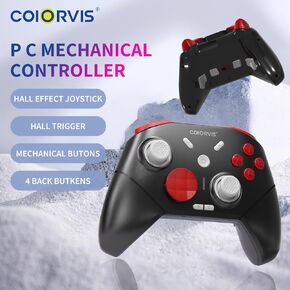 COIORVIS Wireless Controller For PC/Windows/Switch/Steam Deck/Android/iOS, Hall Effect Triggers & Hall effect Joysticks Ergonomic Switch Controllers, 20 Hours Rechargeable Battery/6 Axis Gyro