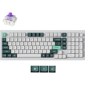 Keychron Q5 HE QMK Wireless Custom Mechanical Keyboard with Knob, 2.4 GHz/Bluetooth/Wired 96% Layout Hot-Swappable Programmable RGB Backlit Gateron Magnetic Switches for Mac Windows, Shell White