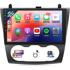 Naifay Car Stereo Radio for Nissan Altima 2008 2009 2010 2011 2012 Manual AC, 9inch IPS Touch Screen for Nissan Altima Car Stereo with Carplay/Android Auto/Bluetooth/GPS/WiFi/Backup Camera/SWC/FM