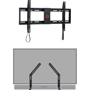 ECHOGEAR Low Profile Fixed TV Wall Mount & Sound Bar Mounting Bracket - for TVs Up to 85"