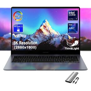 SAMSUNG Galaxy Book4 Pro Business Laptop, 14" 3K AMOLED Touchscreen, Intel 16-Core Ultra 7 155H, Long Battery Life, Thin & Light, 1080P AI Webcam, Windows 11Pro, w/128G PSD (16GB RAM | 512GB SSD)