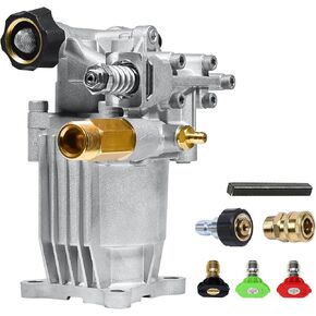 TOOLCY 3/4" Shaft Horizontal Pressure Washer Pump - Max 3100 PSI @ 2.5 GPM - Power Washer Pump for Gas Washer - Replacement Pump for Honda, Simpson, Ryobi etc.