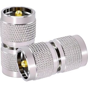 2PCS PL259 Connector UHF Male to UHF SO239 Male Adapter PL-259 Type Adapters Coaxial Connector RF Coax Adapter for CB Ham Radio Antenna Broadcast Scanner WiFi Telecom CCTV