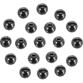 Patikil 4.6 مم حبات تنجستن ذات طيران لربط الذبابة ، 50 PCS Tungsten Beads Round Bead Head Ball for Jig Hooks Fishing Fly Taining Materials ، Black Nickle
