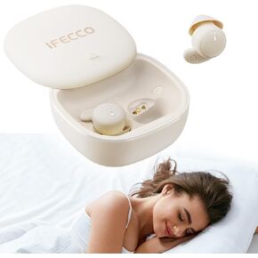 IFECCO Invisible Sleep Earbuds,Small Bluetooth Sleep Headphones for Side Sleepers,Sleepbuds Comfortable Noise Blocking,IPX6 Waterproof Wireless Headphones for Sleeping,Sport