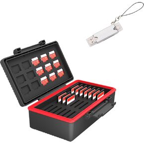 36 Slots SD TF Memory Card Case + USB 3.0 SD Card Reader：Water-Resistant Storage for 21 SD Cards & 15TF Cards with Portable SD Micro SD Memory Card Reader