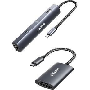 Anker 6-in-1 USB C Hub and USB-C SD 4.0 Card Reader Bundle, PowerExpand 6-in-1 USB-C PD Ethernet Hub, PowerExpand 2-in-1 SD 4.0 Card Reader
