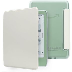 Case for 6" Kindle 11th Generation 2024/2022 Release, Light PU Leather Cover and Transparent Hard Back Shell,with Auto Sleep/Wake,Oat Coffee