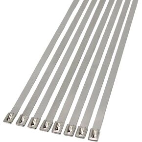 5/16" Stainless Steel Self-Locking Ball Lock Cable Ties, Extra Wide, Monster Size (50, 6")
