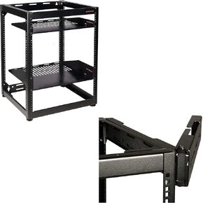 ECHOGEAR 15U Open Frame Rack & Swing-Out Wall Mount - Heavy Duty Design Holds All Your Networking & AV Gear
