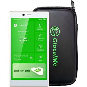 Glocalme G4 Pro 4G LTE Hotpot Pospot Router وحالة الحماية ، مع بيانات 8GB و 6 جيجا بايت عالمية ، 5 "شاشة تعمل باللمس LCD نقطة اتصال WiFi محمولة للسفر ، لا عقد ، Simfree ، جهاز WiFi جيب